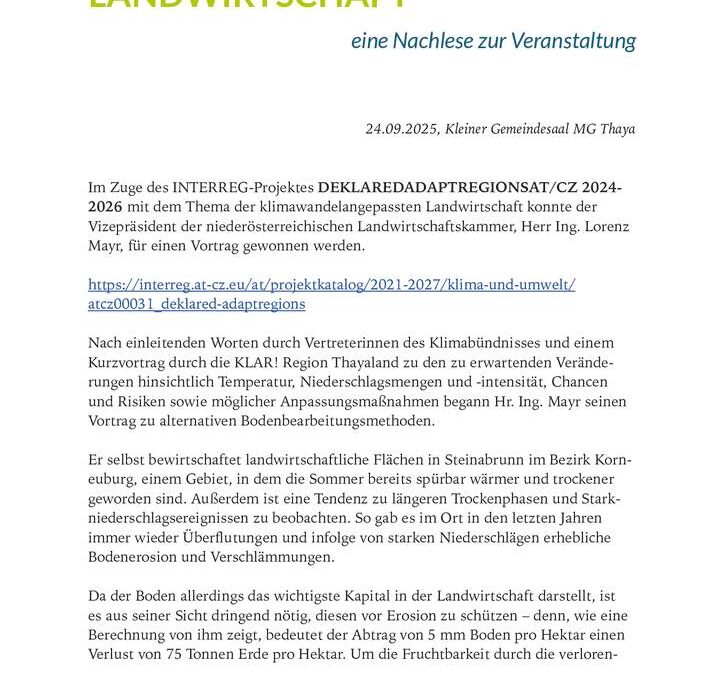 thumbnail of Nachlese-Klimawandelanpassung und Landwirtschaft 29-05-2025